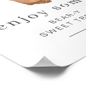 Poster Ours avec 3 Ballons Bleus - Symbole de friandises (Coin)