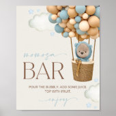 Poster Ours, Ballons Bleus, Ballons À Air Chaud, Bar Momo (Devant)