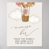 Poster Ours, Ballons Roses, Ballons À Air Chaud, Bar Momo (Devant)