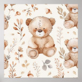 Poster Ours Bébé Beige Cute (Devant)