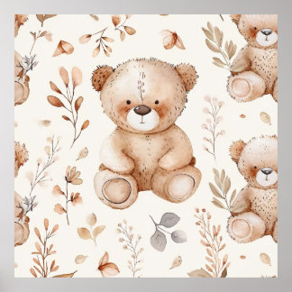 Poster Ours Bébé Beige Cute
