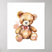 Poster Ours bébé en peluche avec aquarelle arc (Devant)