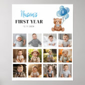 Poster Ours bleu Teddy Anniversaire Photo Jalon Signal (Devant)