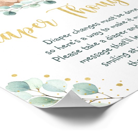 Poster Ours boisé vert or couche de réflexion (Coin)