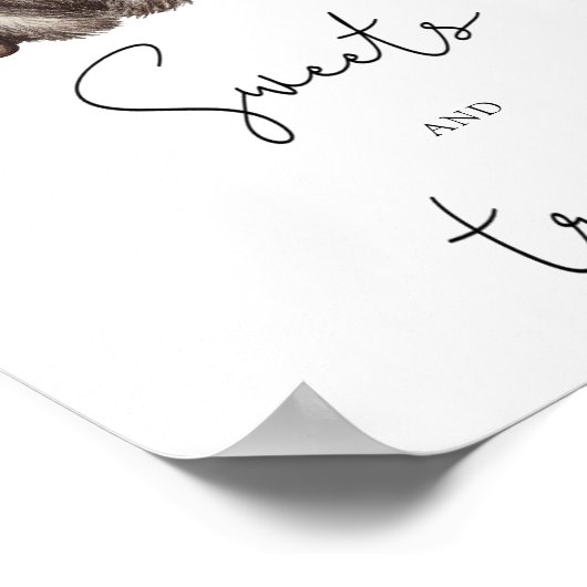 Poster Ours - bonbons et friandises baby shower (Coin)