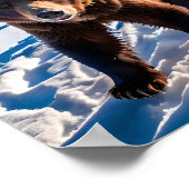 Poster Ours Brown dans la neige (Coin)