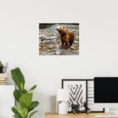 Poster Ours brun dans le ruisseau (Bureau à domicile)