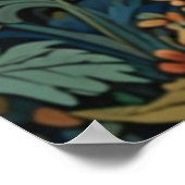 Poster Ours brun rétro oeuvre boho forêt (Coin)