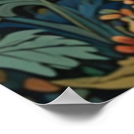 Poster Ours brun rétro oeuvre boho forêt (Coin)