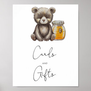 Poster Ours - cartes et cadeaux baby shower