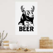 Poster Ours + Cerf = Bière (Cuisine)