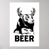 Poster Ours + Cerf = Bière (Devant)