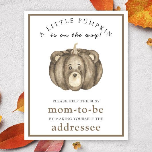 Poster Ours citrouille - Aidez la maman à être occupée