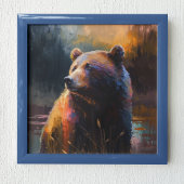 Poster Ours coloré Abstrait peinture Cabane Art