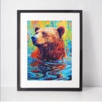 Ours coloré Peinture Abstraite Cabine Art