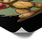 Poster Ours cool Avec Gants De Boxe (Coin)