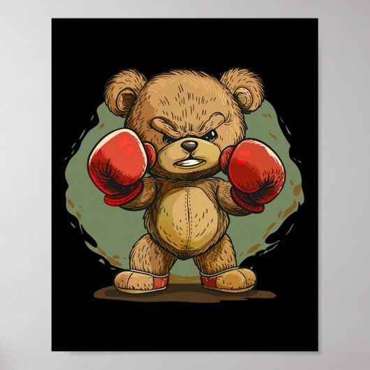 Poster Ours cool Avec Gants De Boxe (Devant)