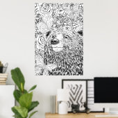 Poster Ours courageux (Bureau à domicile)