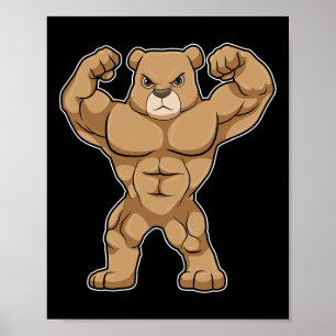 Poster Ours culturiste musculation Sports
