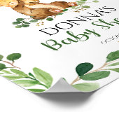 Poster Ours d'Affiche de bienvenue Baby shower de bois (Coin)