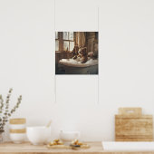 Poster Ours dans la salle de bain (Cuisine)