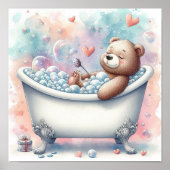 Poster Ours de bain bulle (Devant)