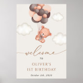 Poster Ours de bébé, Ballons Brown, Bienvenue pour le pre (Devant)