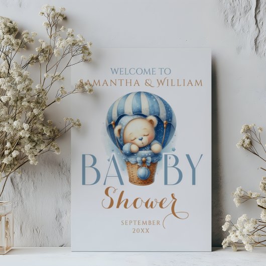 Poster Ours de bébé en Bleu à air chaud