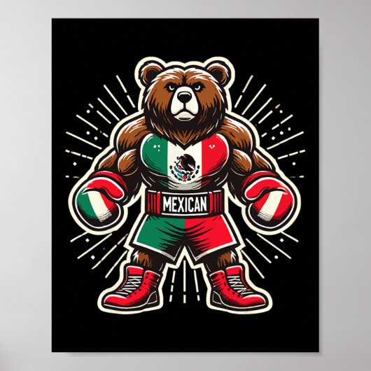 Poster Ours de boxe mexicain (Devant)