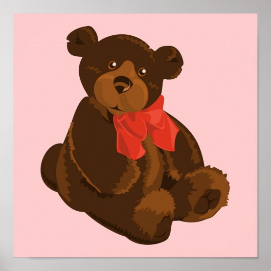 Poster Ours de caricature mignon (Devant)