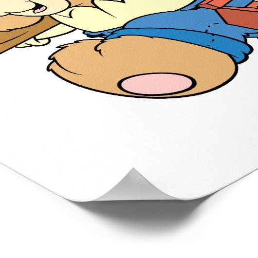 Poster Ours de charpentier de construction (Coin)