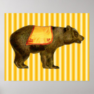 Poster ours de cirque vintage