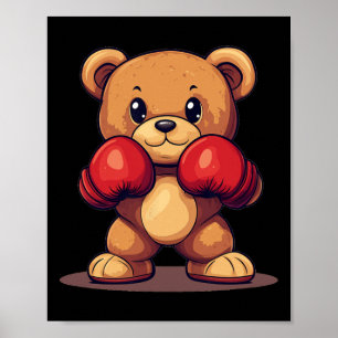 Poster Ours De Fouet Avec Gants De Boxe Pour Un Look Punc