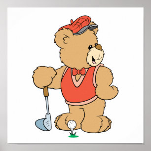 Poster Ours de golf mignon