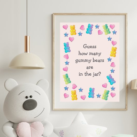 Poster Ours De Gommy Dans Le Jeu Baby shower Jar