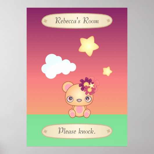 Poster Ours de Kawaii (Devant)