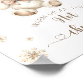 Poster Ours de Noël Réchauffez-vous à la barre de chocola (Coin)