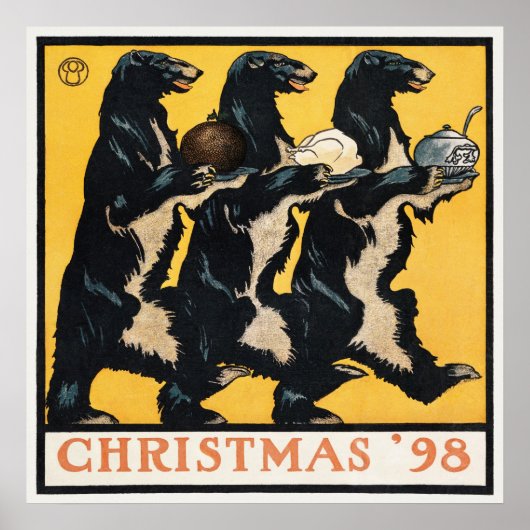 Poster Ours de Noël vintage (Devant)