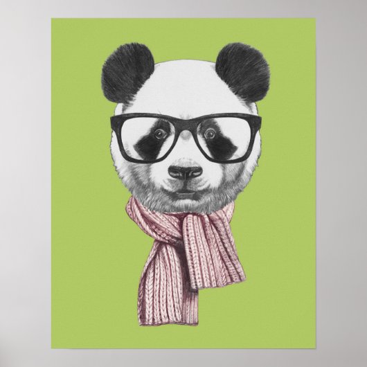 Poster Ours de panda prêt pour l'hiver (Devant)