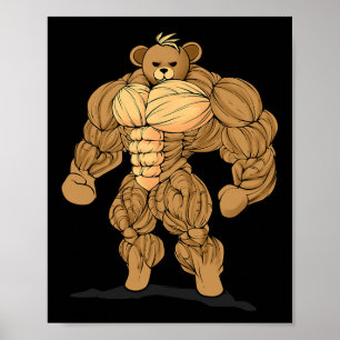 Poster Ours de sport de force de musculation