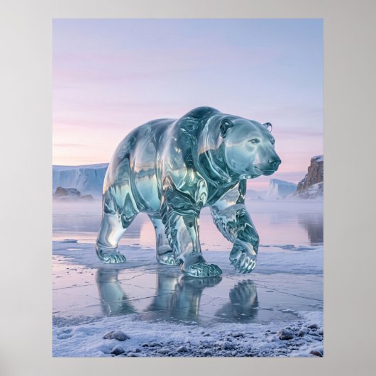 Poster Ours de verre Aurore arctique (Devant)