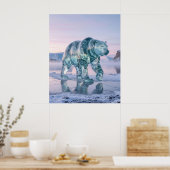 Poster Ours de verre Aurore arctique (Cuisine)