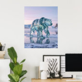 Poster Ours de verre Aurore arctique (Bureau à domicile)