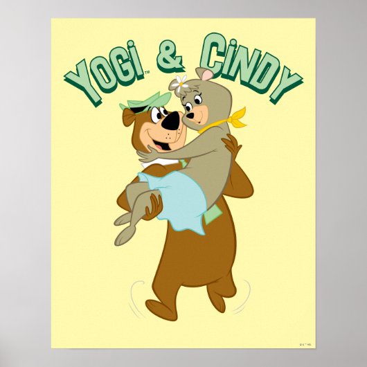 Poster Ours de Yogi portant un ours de Cindy (Devant)
