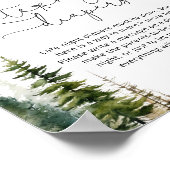 Poster Ours des bois baby shower des couches de nuit tard (Coin)