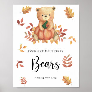 Poster Ours - devinez combien d'ours en peluche