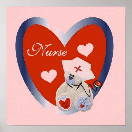 Poster Ours d'infirmière avec le T-shirts et les cadeaux  (Devant)