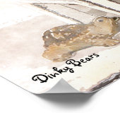 Poster Ours Dinky Aquarelle - Lecture Ours (Coin)