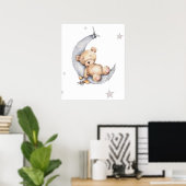 Poster - Ours Dormant Sur La Lune De Crête (Bureau à domicile)