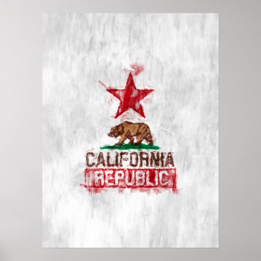 Poster Ours drapeau de la République de Californie à la d (Devant)